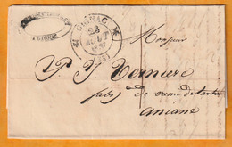 1836 - D4 Grand Cachet à Date Type 12 Simple Fleuron Sur Lettre De Gignac Vers Aniane, Hérault - Taxe 1 Décime - 1801-1848: Precursori XIX