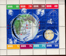 DDR Kleinbogen 0926 - 933 Weltraumflüge  Used Gestempelt ETST - 1981-1990