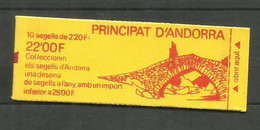 Andorre Français CARNET N°366 Neuf** Cote 13€ - Carnets