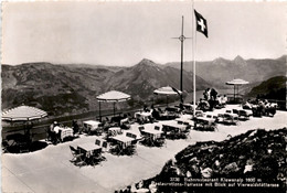 Bahnrestaurant Klewenalp - Restaurations-Terrasse Mit Blick Auf Vierwaldstättersee (3738) * 2. 9. 1954 - Autres & Non Classés