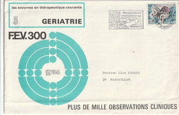 Monaco  Laboratoire STAGO Lettre Monte Carlo 26/2/1971 Pour Marseillan Hérault - Papillon - Covers & Documents