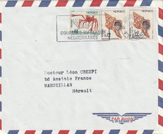 Monaco Lettre  Monte Carlo 14/4/1964 Pour Marseillan Hérault - Coquillages - Storia Postale