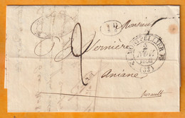 1832 - D4 Grand Cachet à Date Type 12 Simple Fleuron Sur Lettre De MONTPELLIER Vers Aniane, Hérault - 1801-1848: Voorlopers XIX