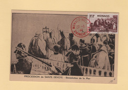 Monaco - Carte Maximum - 1944 - Procession De Sainte Devote - Benediction De La Mer - Maximumkarten (MC)