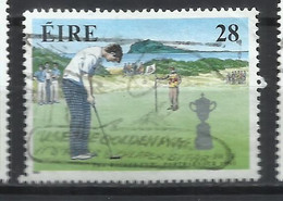 EIRE IRELAND IRLANDA 1991 WALKER CUP COMPETITION PORTMARNOCK GOLF CLUB GOLFER PUTTING 28p USED USATO OBLITERE' - Used Stamps