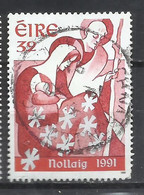 EIRE IRELAND IRLANDA 1991 CHRISTMAS NATIVITY NOLLAIG NATALE NOEL WEIHNACHTEN NAVIDAD 32p USED USATO OBLITERE' - Used Stamps