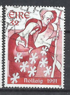 EIRE IRELAND IRLANDA 1991 CHRISTMAS NATIVITY NOLLAIG NATALE NOEL WEIHNACHTEN NAVIDAD 32p USED USATO OBLITERE' - Used Stamps