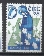 EIRE IRELAND IRLANDA 1991 CHRISTMAS ANNUNCIATION NOLLAIG NATALE NOEL WEIHNACHTEN NAVIDAD 28p USED USATO OBLITERE' - Used Stamps