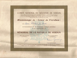 HOMMAGE DE CEUX DE VERDUN, Participation Au MEMORIAL DE LA BATAILLE DE VERDUN , 1961, Frais Fr 1.95 E - Ohne Zuordnung