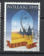 EIRE IRELAND IRLANDA 1991 CHRISTMAS WISE MEN STAR NOLLAIG NATALE NOEL WEIHNACHTEN NAVIDAD 28p USED USATO OBLITERE' - Used Stamps