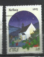 EIRE IRELAND IRLANDA 1992 CHRISTMAS RURAL CHURCHYARD NOLLAIG NATALE NOEL WEIHNACHTEN NAVIDAD 28p USED USATO OBLITERE' - Used Stamps