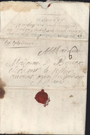 Manuscrit Dep ? Bordeaux Pour Paris Taxe Manuscrite 6 Beau Cachet Cire Couronne Dragons Armoiries étoile Croissant - 1701-1800: Vorläufer XVIII