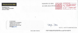 USA 2022 Denver Meter Pitney Bowes "Connect +" 02 4W Franked Cover - Brieven En Documenten