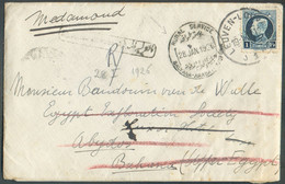 WINTER PALACE HOTEL - Incoming From Belgium 1Fr. Montenez Obl. Sc LEUVEN LOUVAIN 19-I-1926 To Abydos - Bahana (Upper Egp - Cartas & Documentos