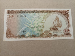 Billete De Maldivas 10 Rufiyaa, Año 1983, Serie A, UNC - Maldiven