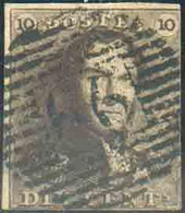 N°1 - Epaulette 10 Centimes Brune, Obl. P.66 JODOIGNE centrale Et Droite. - TB - 20563 - 1849 Schulterklappen