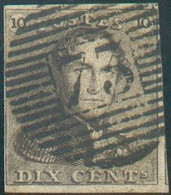 N°1 - Epaulette 10 Centimes Brune, Margée, Obl. P.73 LIEGE idéalement Apposée. - TTB- 20564 - 1849 Schulterklappen