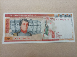 Billete De México De 5000 Pesos Serie A, Año 1980, UNC, Muy Raro - Mexiko