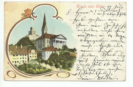 Gruss Aus USTER Jungenstil Künzli No. 5545 Gel. 1902 N. Schweden - Uster