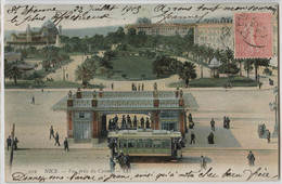 06 - NICE - CPA - Vue Prise Du Casino - Tramway - 1903 - Straßenverkehr - Auto, Bus, Tram