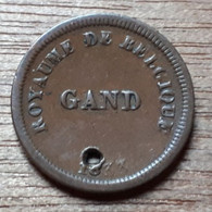 BELGIQUE GAND MONNAIE FICTIVE 1 CENTIME GROS 1, SANS POINT, PERFOREE - 1 Cent