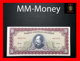 CHILE  10  Pesos  1964  P. 139  "sig. Molina - Ibanez"   *rare*  AU \ UNC - Chile