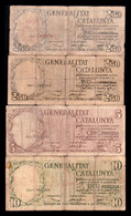 España Generalitat De Catalunya Full Set 2,50 2,50 5 10 Pesetas 1936 Pick S591-S593 BC F - Autres & Non Classés