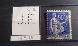 FRANCE TIMBRE JF 45 (45-1?)  INDICE 8  PERFORE PERFORES PERFIN PERFINS PERFORATION PERCE  LOCHUNG - Gebraucht