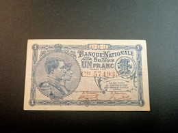 BELGIUM 1 FRANC P 92 RARE DATE 02 04 1920 USED USADO - 1 Franc