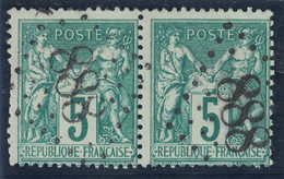 SAGE - N°75 PAIRE - JOUR DE L'AN - LOSANGE GROS CHIFFRES 888 - RARE. - 1876-1898 Sage (Tipo II)