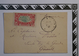 BK5 LA REUNION  BELLE  LETTRE  1920 SAINT BENOIT  A SAINTE FOY FRANCE  ++AFF. INTERESSANT++ - Storia Postale