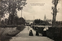 CPA SAINT ANDRE LE GAZ 38 Quartier De L'Eglise - Saint-André-le-Gaz