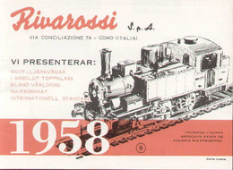 Catalogue RIVAROSSI 1958 Modelljärnvägar I Absolut Toppklass  Swedish Edition  - En Suédois - Sin Clasificación