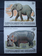 BURUNDI 1983 20F + 25F FROM FAUNA SET (with WWF Overprint) / USED - Oblitérés