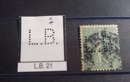 FRANCE TIMBRE LB 21 INDICE 8 SUR 130   PERFORE PERFORES PERFIN PERFINS PERFORATION PERCE  LOCHUNG - Usados