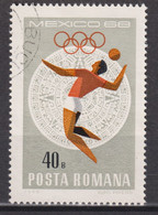 1968 Rumänien,  Mi:RO 2699°, Yt:RO 2402°, Volleyball, Olympiade Mexiko - Voleibol