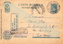 ROMANIA : CARTE ENTIER POSTAL / STATIONERY POSTCARD - MAILED By MILITARY POST : O. P. M. Nr. 555 - 1943 (ak910) - Cartas De La Segunda Guerra Mundial