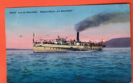 OAD-34 Lac De Neuchâtel. Bateau-Salon Le Neuchâtel. Cachet Militaire Estavayer-le-lac 1914 En Campagne - Neuchâtel