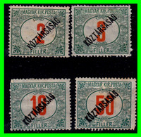 HUNGRÍA-… (EUROPA ) SELLOS AÑO 1918 TIMBRES FISCALES, SOBREIMPRESO KÖZTARSASAG, AS - Revenue Stamps