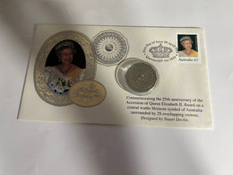 (2 N 4) Australia - Queen Elizabeth Birthday FDC 1995 With Queen Elizabeth 25th Anniversary 50-cents Coin - 50 Cents