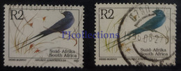 U202 - SOUTH AFRICA 1993 UCCELLI - BIRDS VARIETA' COLORE - COLOR VARIETY SET 2 STAMPS USATI - USED - Used Stamps