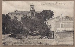 CPA 30 - GALLARGUES - Le Temple - TB PLAN EDIFICE RELIGIEUX CENTRE VILLAGE + TB MAISON Devant - Gallargues-le-Montueux