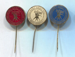 Volleyball Pallavolo - Vojvodina Association ( Serbia ), Vintage Pin Badge Abzeichen, 3 Pcs - Volleyball