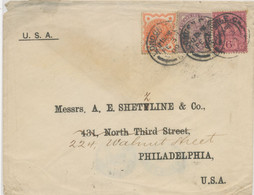 GB 1900 QV Very Fine Used Re-directed Cover To USA Franked With 1d Lilac And Jubilee ½d And 6d (total Postage 7½d = Rare - Covers & Documents
