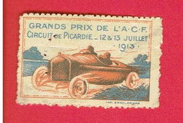 VIGNETTE GRANDS PRIX DE L A.C.F. CIRCUIT DE PICARDIE JUILLET 1913 AUTOMOBILE CLUB DE FRANCE VOITURE COURSE - Sports