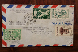 1949 Madagascar France Cover Air Mail France Libre Alliance Française - Storia Postale