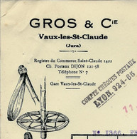 1941 FABRIQUE DE BATONS DE SKIS Gros à Vaux Les St Claude Jura Pour Delhomme à Vichy Allier B.E.V.SCANS - 1900 – 1949