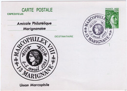 Entier Postal  N° 2101 (1,20 Sabine) Repiqué MARIGNANE 1981 - Sobres Transplantados (antes 1995)