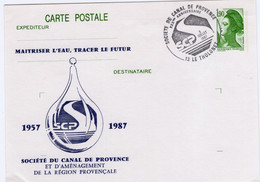 Entier Postal  N° 2424 (1,90 Liberté) Repiqué LE THOLONET 1987 - Sobres Transplantados (antes 1995)