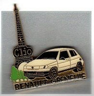 Pin' S  Ville, Arbres  Vert  Clair, Automobile  RENAULT  CLIO, Garage  RENAULT  GRENELLE  à  PARIS  ( 75015 ) - Renault